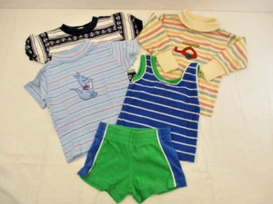 Lot Vtg HEALTHTEX ROBROY Boys 2T Shirts Shorts Shortalls S/S Turtleneck Striped - Picture 1 of 24