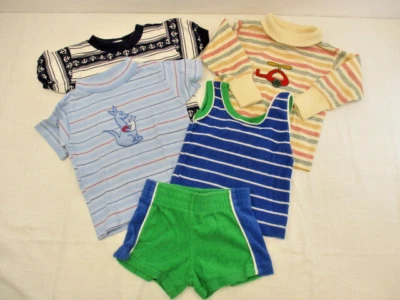 Lot Vtg HEALTHTEX ROBROY Boys 2T Shirts Shorts Shortalls S/S Turtleneck Striped - Image 1 of 4
