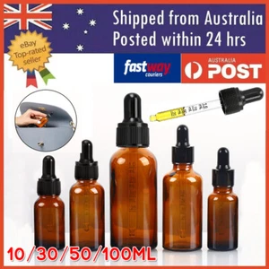 10-100ML Amber Glass Liquid Dropper Reagent Eye Pipette Essential Oils Bottle AU - Picture 1 of 17