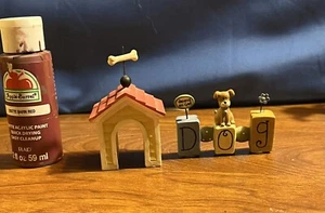 Blossom Bucket Dog Lover lot of 2 - DOG = Depend On God Sign and a dog house - Picture 1 of 4