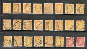24X Queen Victoria Small Queens W/Type I & II Squared Circle Postmarks, F/VF. - Picture 1 of 2