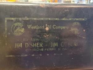 Westland Oil Churchs Ferry North Dakota Cash Documents Metal Box Disher Gilberg - Picture 1 of 6