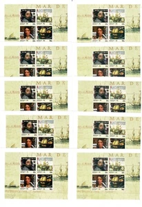 Stamps 1985 Australia Navigators set of 4 in mini sheet x 10 MUH - Picture 1 of 1