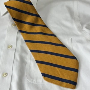 Cravatta vintage Brooks Brothers Makers 100% seta made in USA #3 oro navy - Foto 1 di 7