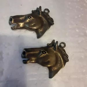 Cionondoli testa di cavallo in ottone x2 Gioielliere equestre - Foto 1 di 3