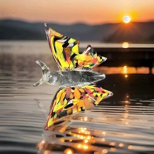 Hand Blown Glass Pristine Art Butterfly Paperweight (NEW IN THE BOX) - Picture 1 of 6