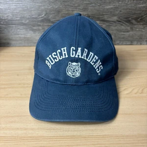 Vintage Busch Gardens Hat Cap Strap Back Blue Tiger Logo One Size Adjustable - Picture 1 of 11