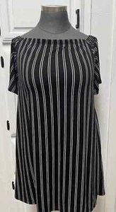 West Loops Women's Black & White Thin Line Striped Dress Size- XXL nwt - Picture 1 of 6