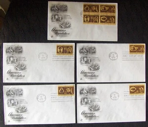 5 US FDC SC #1456-59A AMERICAN REVOLUTION BICENTENNIAL ArtCraft 1972. - Picture 1 of 1