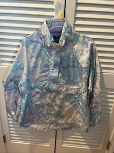 LAUREN JAMES Women’s HOODED ANORAK Rain Jacket Poncho Pocket Purple sz M NWT - Picture 1 of 10