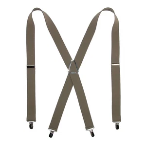 CTM Men's Elastic X-Back Suspenders with Silver Hardware - Picture 1 of 3
