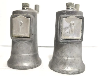 Antique/Vntg  Perfex Heavyweight Aluminum Salt & Pepper Mill Grinder France - Image 1 of 4