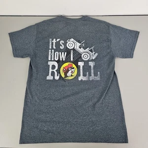 Bucees T-Shirt doppelseitiges Logo grau Jeep Travel Its How I Roll Medium - Bild 1 von 9
