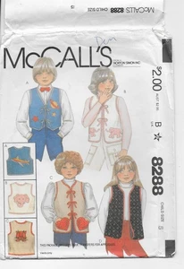 McCalls 8288 Childrens Vest Pattern Size 5 Boy Girl Child Uncut Pattern - Picture 1 of 4