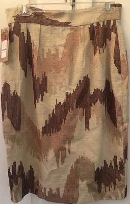 Falda lápiz vintage de lino Tracy Reese New York talla 6 forrada con textura carrera Foto 1 de 4