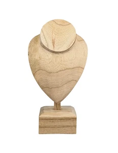 Buste présentoir à colliers sur pied en bois massi - Bild 1 von 4