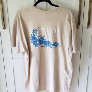 Gildan Shirt Mens L Beige Muskie Bay Resort Nestor Falls Ontario Canada Fishing - Picture 1 of 3
