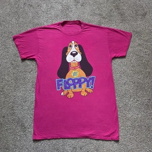 Camiseta Larga Basset Hound Dibujos Animados Perro De Colección Años 90 Puntada Única Vamos a Floppy LEER - Imagen 1 de 18