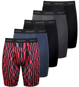 Men's Underwear 9 Inch Long Leg Boxer Briefs for Men, Performance, Moisture W... - Picture 1 of 6