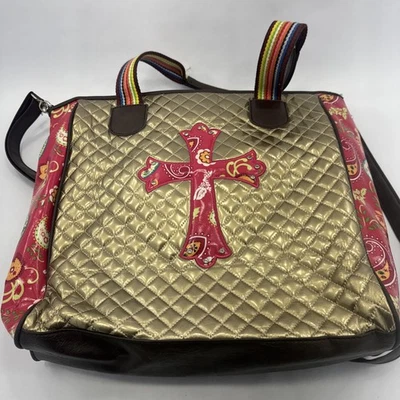 Bolso de Mano Acolchado ADORNOS DORADOS Motivo Cruzado Borde Paisley REVESTIMIENTO CEBRA Foto 1 de 4