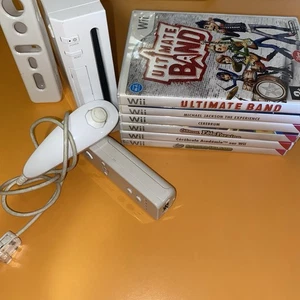 Nintendo wii Console Nera In Ottime Condizioni Completa Di Cavi E Giochi - Foto 1 di 6