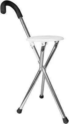 Einstellbar Gehstock Wanderstock Spazierstock Stock Gehhilfe 2 in1 Alu Mit Sitz - Bild 1 von 4