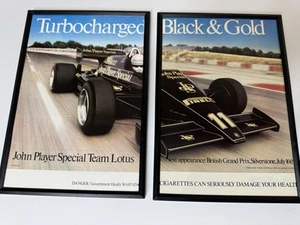 Enmarcado Raro 1981 GP de Gran Bretaña Elio de Angelis Lotus JPS Revista Póster Publicitario WOW - Imagen 1 de 3