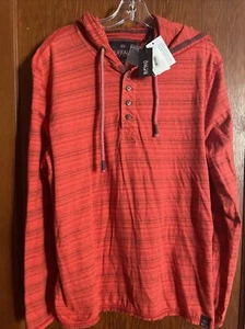 Men's Buffalo David Bitton Cotton Shirt Hoodie Red Large Macy's - Picture 1 of 12