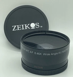 Zeikos 58mm Professional HD DSLR MC AF 0.45X Wide Angle W/ Macro Japan Optics - Picture 1 of 5