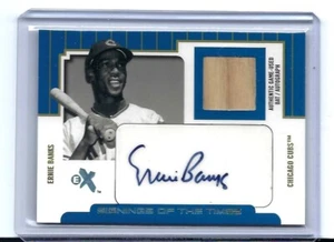 2004 FLEER E-X ERNIE BANKS SIGNINGS OF THE TIMES GAME USED BAT AUTO /53 - NM - Picture 1 of 2