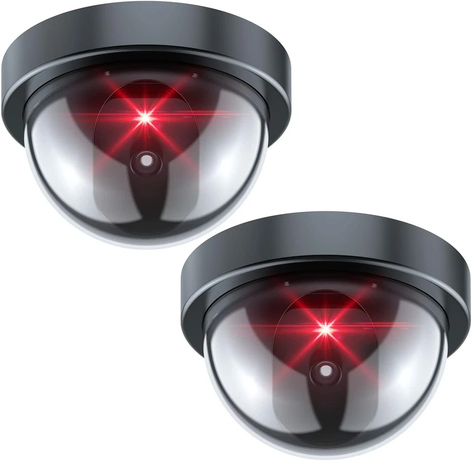 1-8Pack Dummy Camera Fake Security CCTV Dome Camera with Flashing Red LED Light - Image 1 of 4