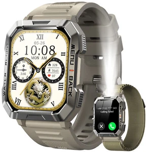 Outdoor Smart Watch 2.01'' HD Display Waterproof Bluetooth Call Emergency Light - Picture 1 of 20