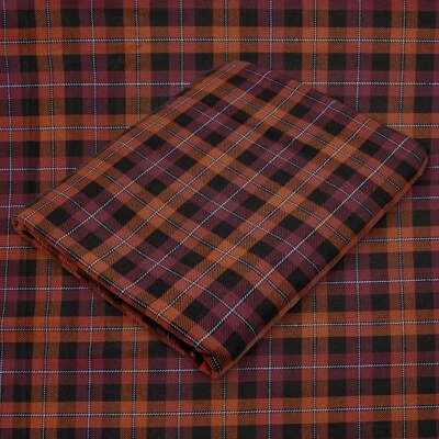 Rust Tartan Plaid Cotton Flannel Fabric - 60" Wide - Sold by the Yard and Bolt - Image 1 of 4