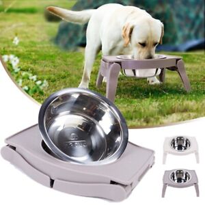 Raised Dog Bowl Large Stand Single Feeder Elevated Collapsible Water Food Bowls