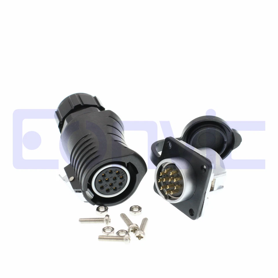 Lp20 Waterproof LED Female Plug Circular Wire Connector 2 3 4 5 6 7 8 9 10 12Pin - Image 1 of 1