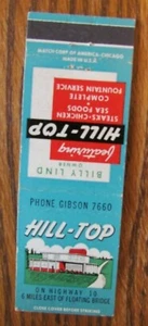 SEATTLE, WASHINGTON: HILL-TOP RESTAURANT MATCHBOOK MATCHCOVER -E - Picture 1 of 1