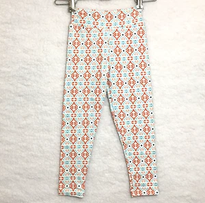 LuLaRoe leggings kids S/M (sz 2T-6) reds/blues geometric patterned - Picture 1 of 4