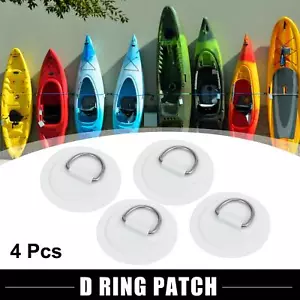 4 Stck. D Ring Aufnäher PVC Edelstahl Runde Form Grau passend für Kajak Kanu Deck - Bild 1 von 6