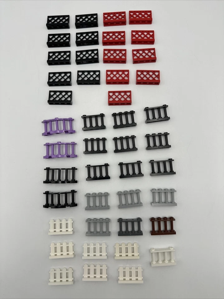 Lego Lote de 45 Piezas de Barandilla de Valla de Puerta Variedad Piezas de Construcción Rojo Negro Gris Foto 1 de 4