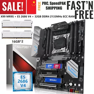 X99 MR9S Motherboard LGA 2011-3 32GB DDR4 2133MHz ECC RAM + E5 2686 V4 Combo Kit - Picture 1 of 10