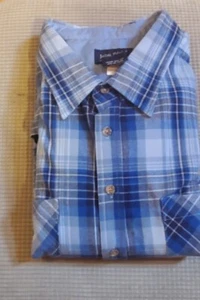 John Blair Men's Navy Plaid Button-Up Shirt Long Sleeve Sz XL - Picture 1 of 4