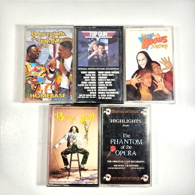 Lot of 5 Motion Picture Soundtrack Cassette Top Gun Bill Ted  Fresh Prince - Image 1 of 3