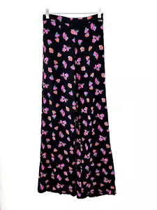 WAYF Anthropologie Pants Womens XS Black Floral Wide Leg Boho Lined Romantic NWT - Picture 1 of 5