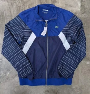Mens LACOSTE SPORT Track Jacket Navy Blue/White Sz L - Picture 1 of 11