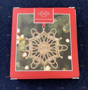 Lenox Colors Of Gold GOLD - Sechseck Schneeflocke Ornament Neu in Box 1. Qualität - Bild 1 von 2