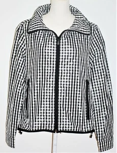 LRL Lauren Active Jacket Size XL Windbreaker Black White Plaid Check Zip Up - Picture 1 of 10