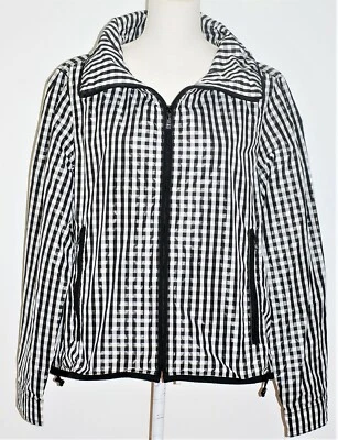 LRL Lauren Active Jacket Size XL Windbreaker Black White Plaid Check Zip Up - Image 1 of 4