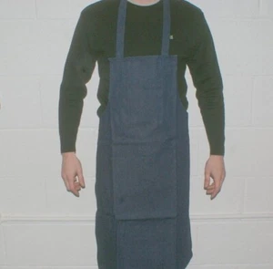 DENIM WORK APRON watchmaker/jeweller 2 tool pockets 25" wide 36" long overalls - Picture 1 of 1