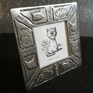 PEWTER CAT PICTURE FRAME MY KITTY MY CAT MEOW