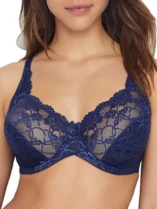 Charnos NAVY Rosalind Underwired Full Cup Bra, US 32G, UK 32F - Picture 1 of 4